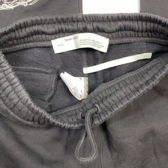 Off-White c/o Virgil Abloh Disrupted Logo Slim Black Sweatpants Size Large - Picture 8 of 12
